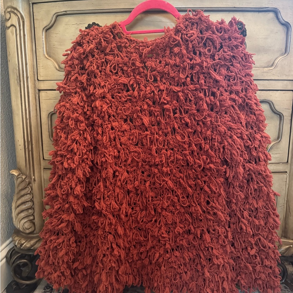 β¨ Textured Open-Front Cardigan β Rust β¨ - Picture 2 of 4